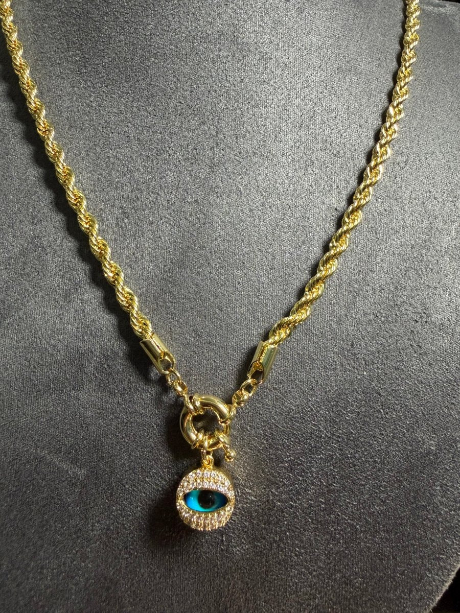 Gold Irıs Göz Kolye - Muas Aksesuar
