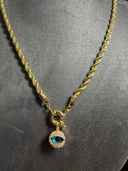 Gold Irıs Göz Kolye - Muas Aksesuar