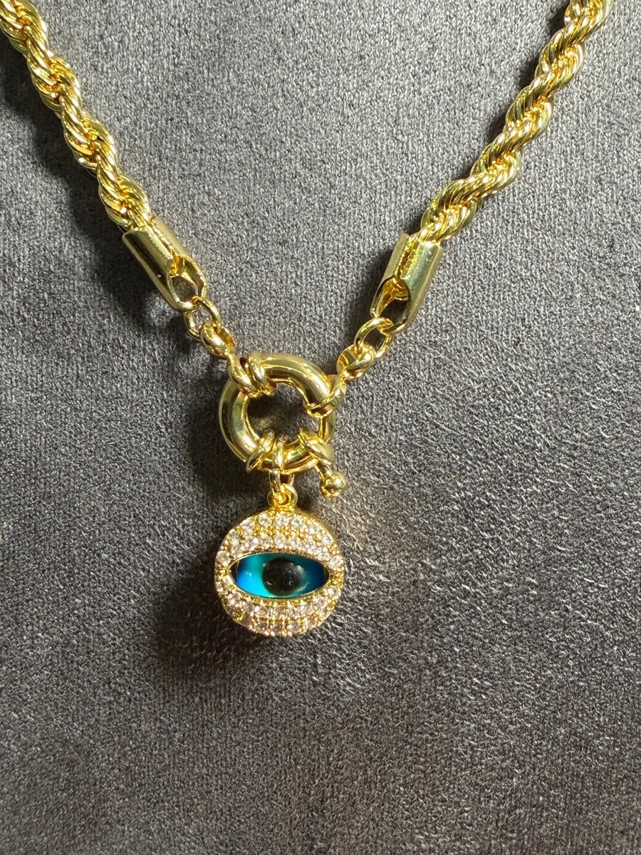 Gold Irıs Göz Kolye - Muas Aksesuar