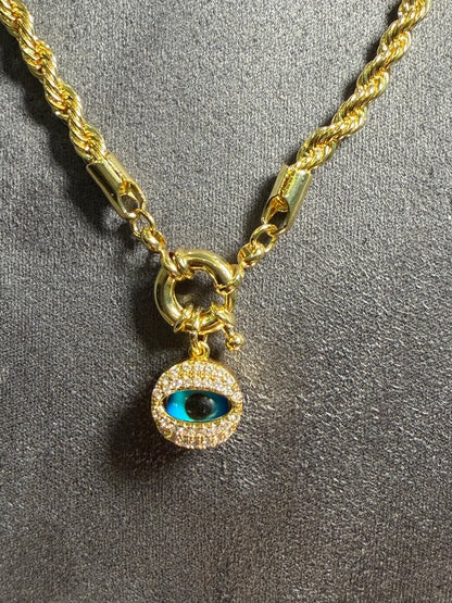 Gold Irıs Göz Kolye - Muas Aksesuar