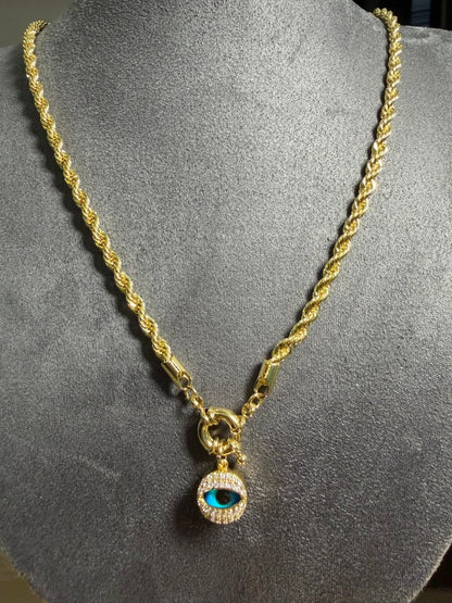 Gold Irıs Göz Kolye - Muas Aksesuar