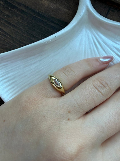 Gold Markiz Kesim Serçe Parmak Yüzüğü - Muas Aksesuar