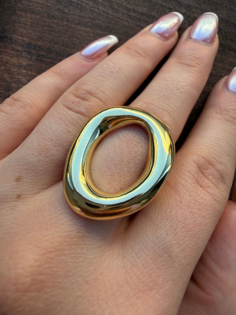 Gold Quantum Yüzük - Muas Aksesuar