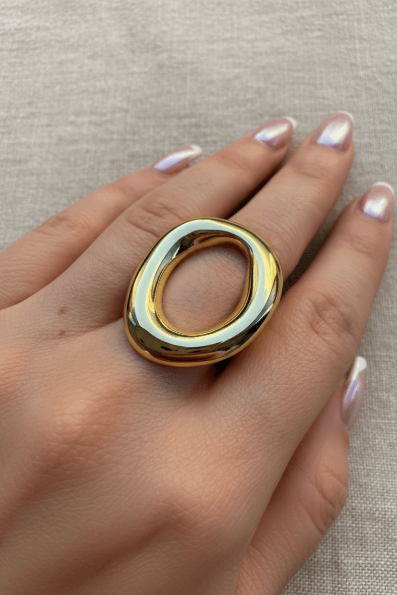 Gold Quantum Yüzük - Muas Aksesuar