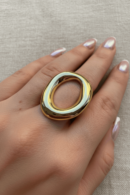 Gold Quantum Yüzük - Muas Aksesuar