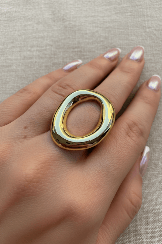 Gold Quantum Yüzük - Muas Aksesuar