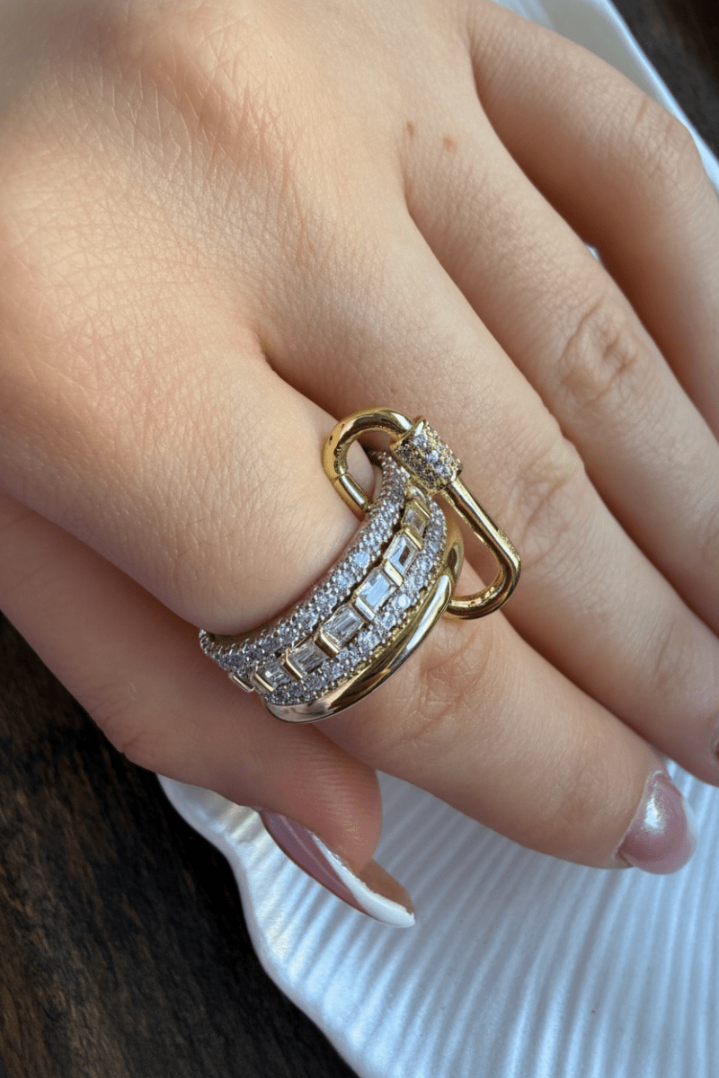 Gold & Silver 4’lü Kilit Yüzük - Muas Aksesuar