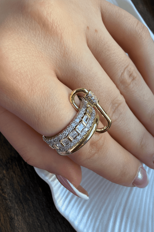 Gold & Silver 4’lü Kilit Yüzük - Muas Aksesuar