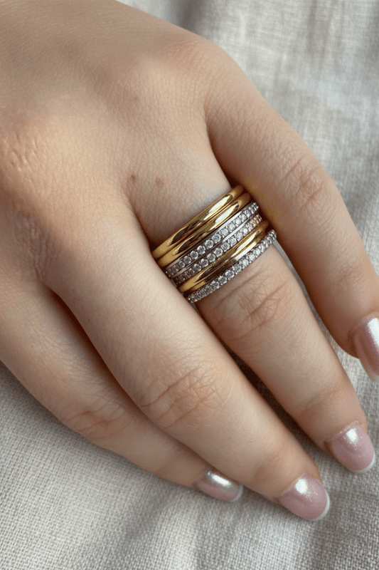 Gold & Silver Sofia Yüzük - Muas Aksesuar
