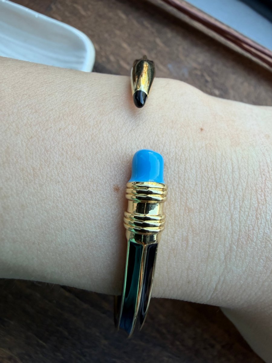 Gold Siyah Kalem Kelepçe - Muas Aksesuar