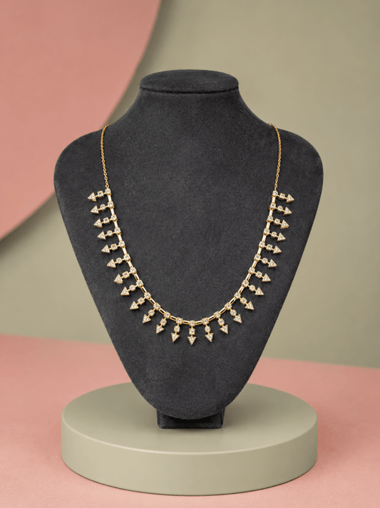 Gold Taşlı Aura Kolye - Muas Aksesuar