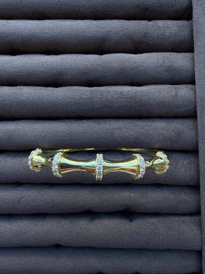 Gold Taşlı Kemik Kelepçe Bileklik - Muas Aksesuar