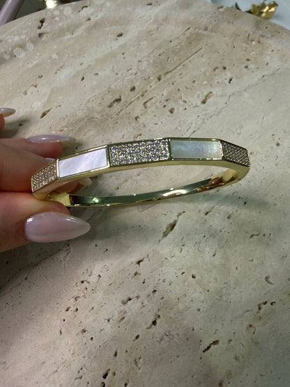 Gold Taşlı Mineli Kelepçe - Muas Aksesuar