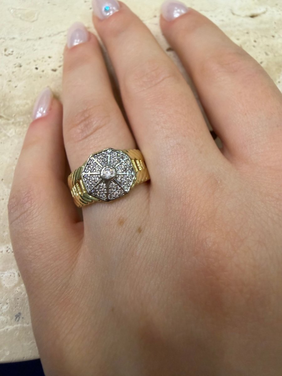 Gold Taşlı Solaris Yüzük - Muas Aksesuar