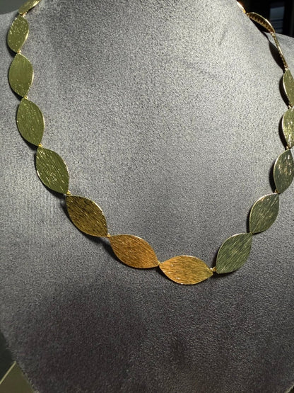 Gold Yaprak Kesim Pul Kolye - Muas Aksesuar