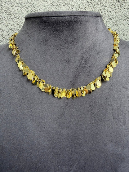 Gold Yaprak Pul Kolye - Muas Aksesuar