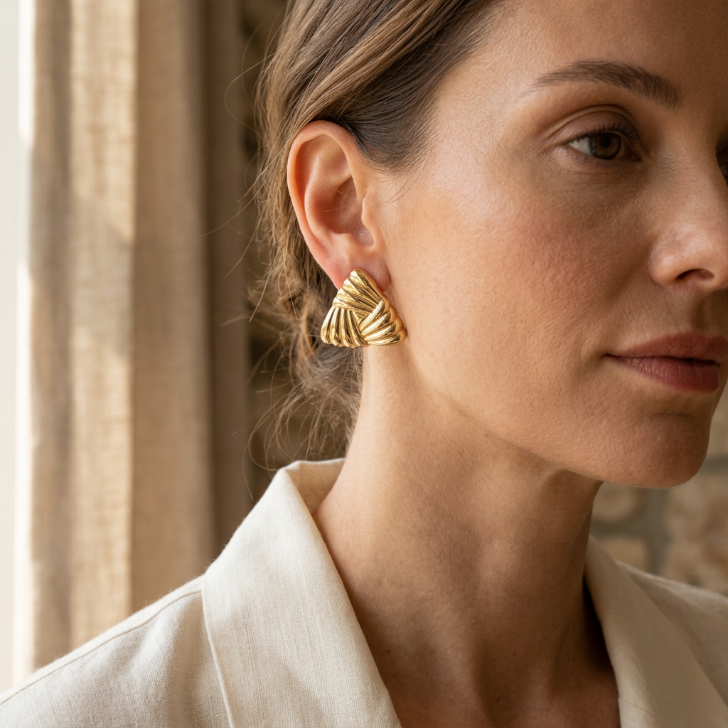 Gold Aurelia Küpe kulakta lifestyle
