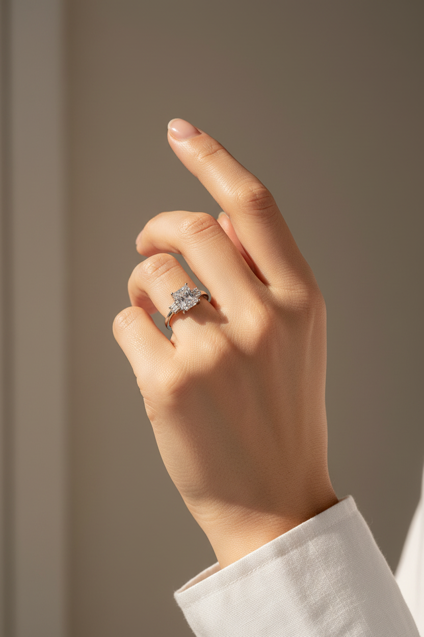 Silver 3 Taşlı Baget – Lifestyle 1