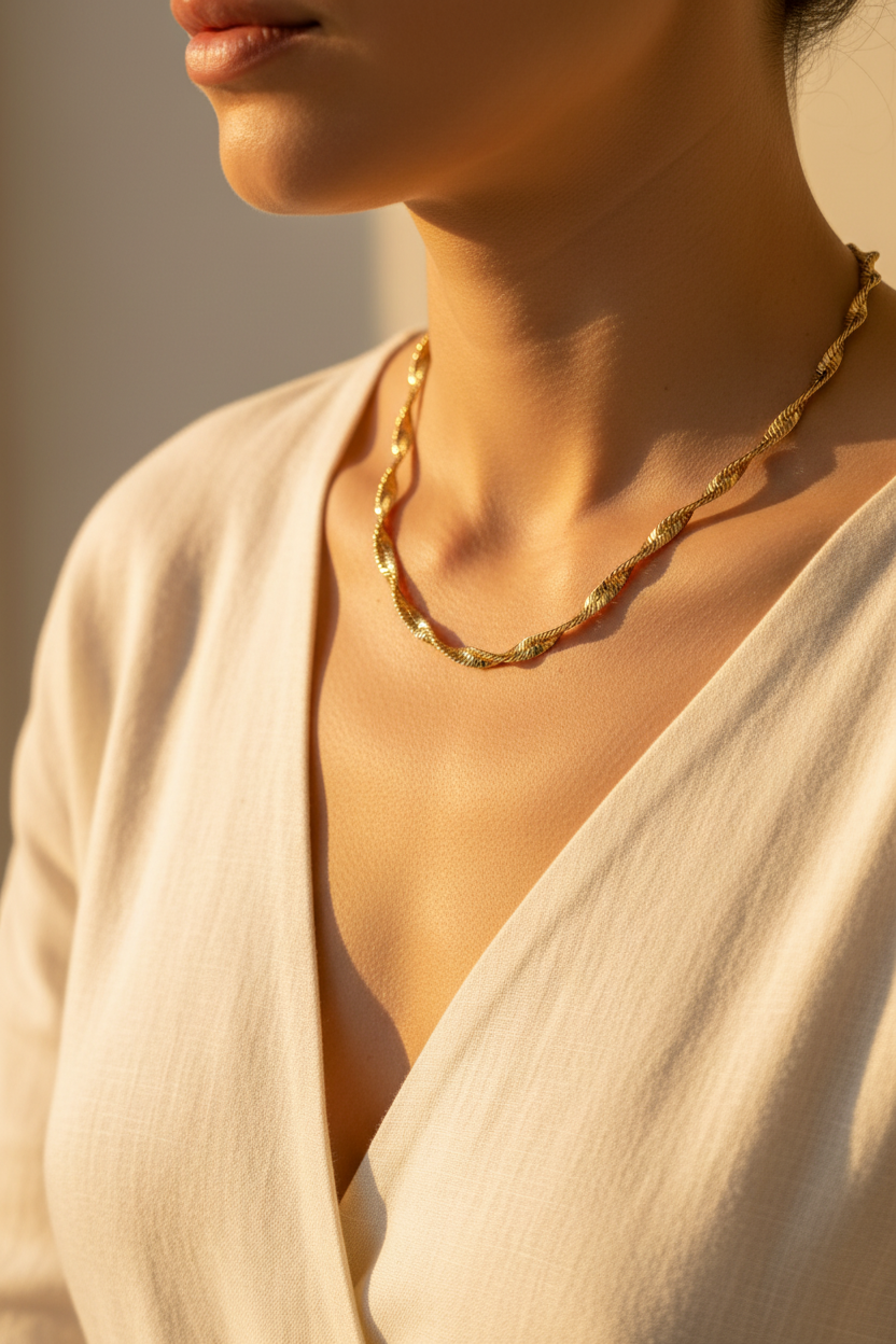 Gold Burma Zincir Kolye lifestyle