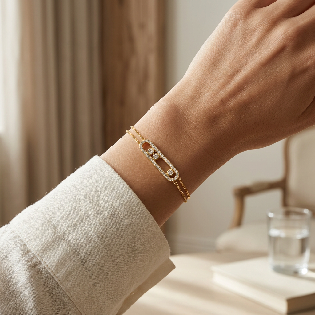 Gold Harekeli Taşlı Bileklik lifestyle