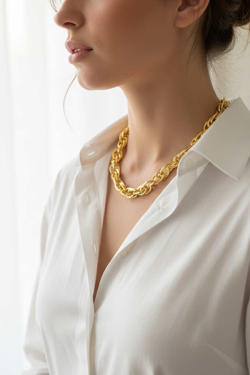 Gold Monaco Zincir Kolye lifestyle