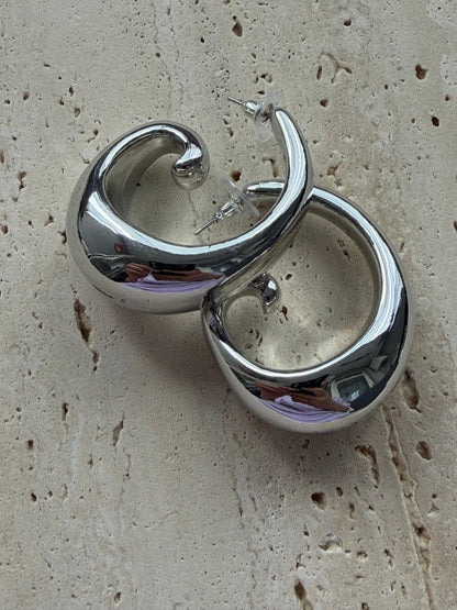 Silver Büyük G Küpe - Muas Aksesuar