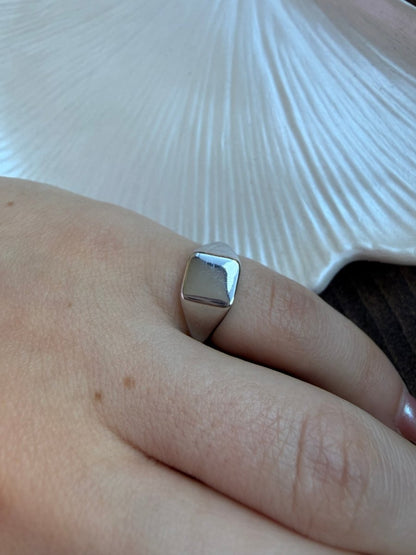 Silver Kare Serçe Parmak Yüzüğü - Muas Aksesuar