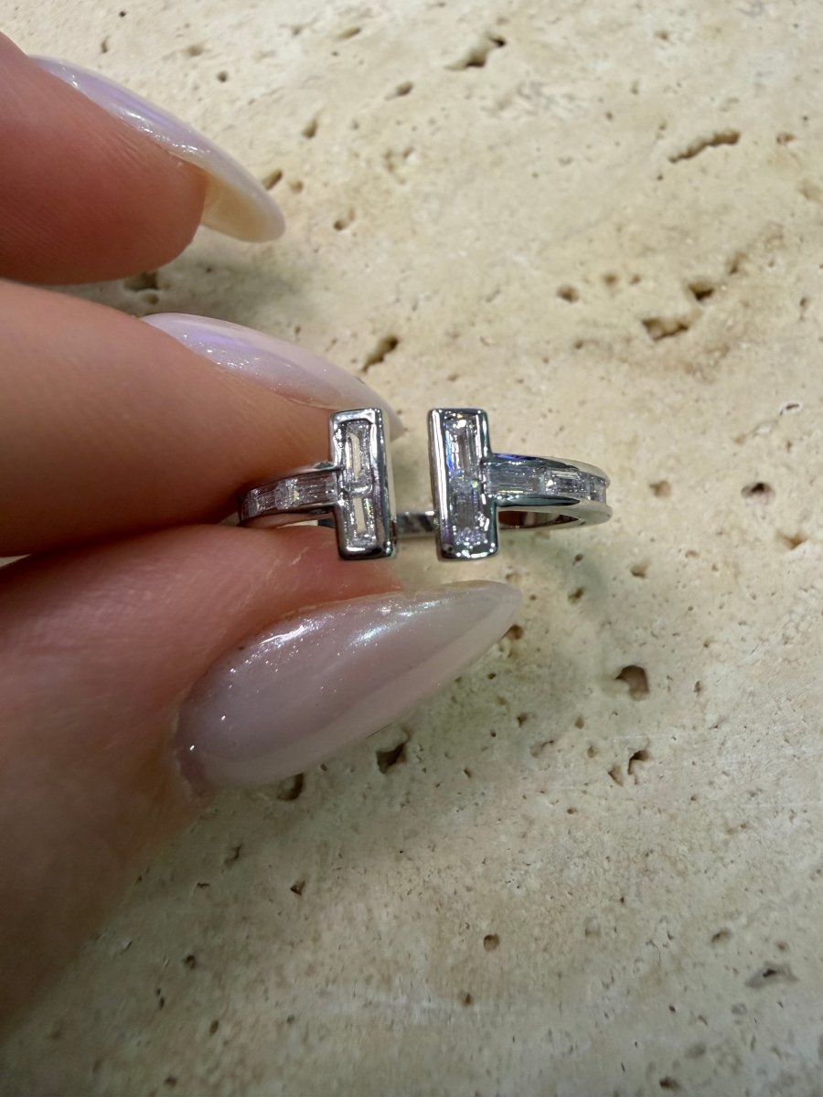 Silver Taşlı H Yüzük - Muas Aksesuar