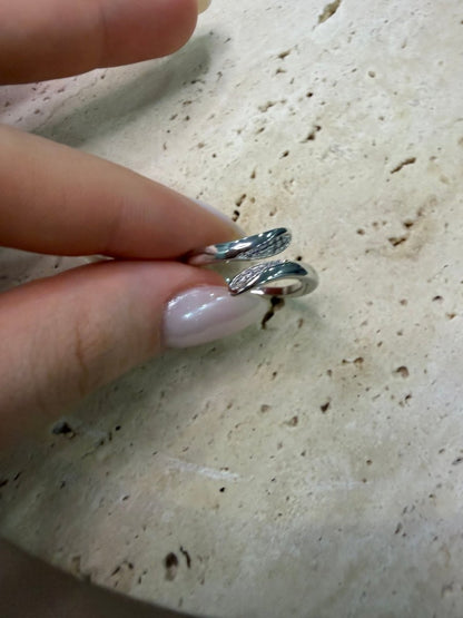 Silver Taşlı Sarmal Yüzük - Muas Aksesuar