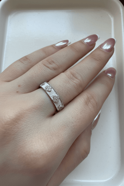 Silver Yonca Düz Yüzük - Muas Aksesuar